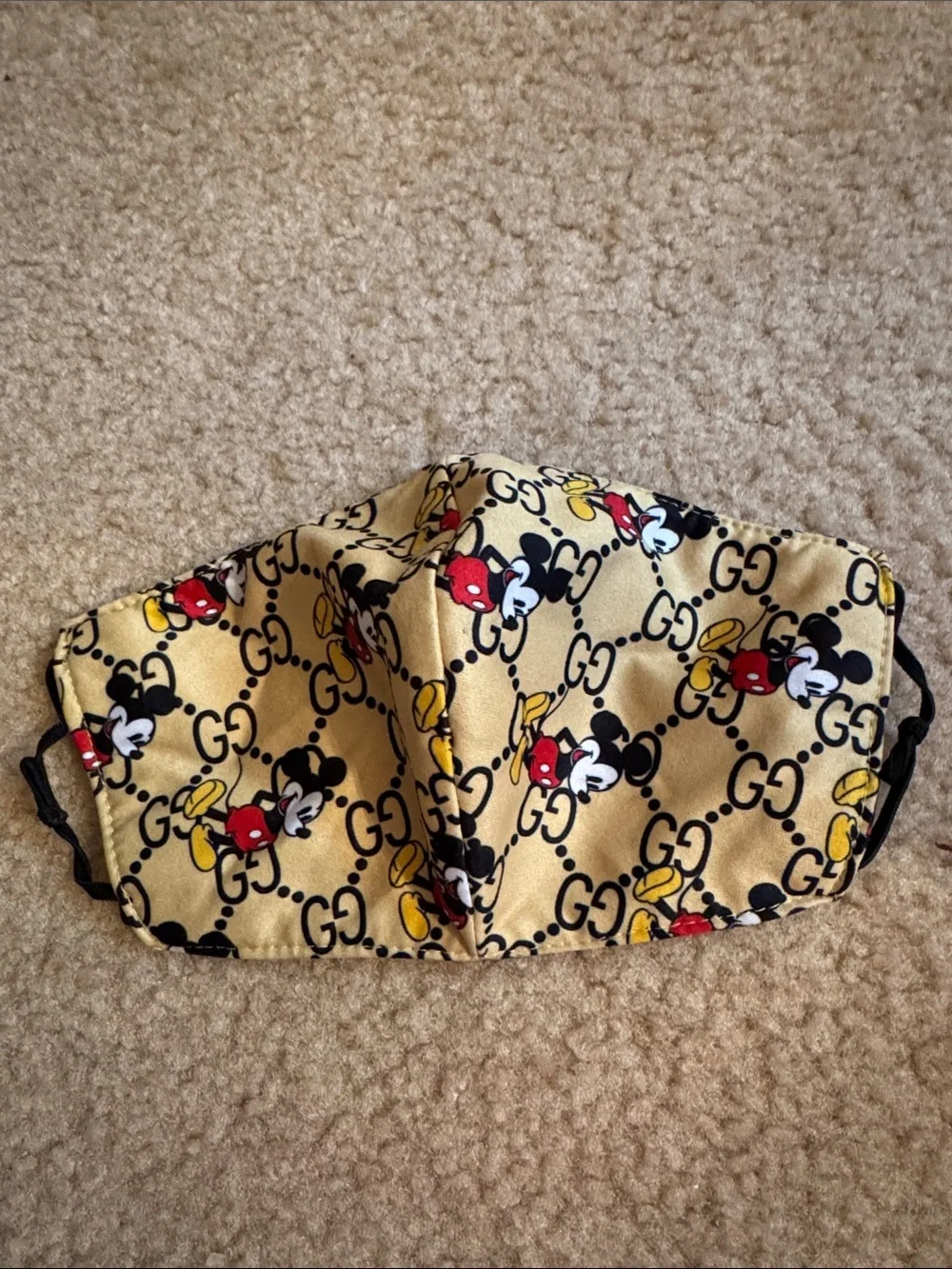 Yellow Mickey Mouse Face Mask